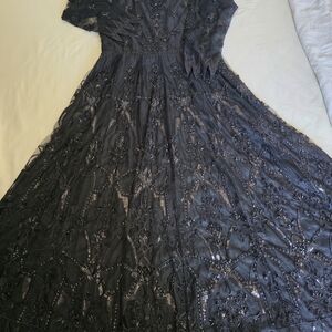 Chic One Shoulder Black Lace Dress